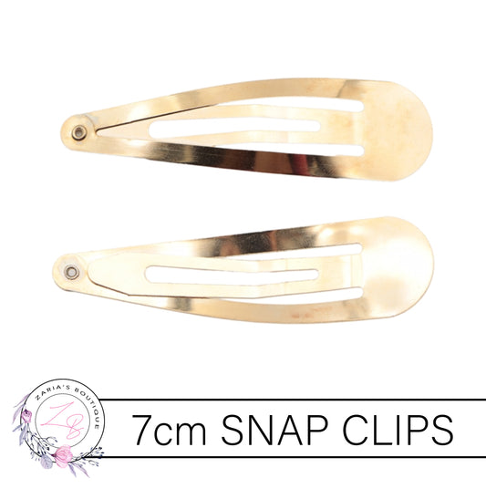 Yellow Gold 7cm Snap Hair Clips x 10