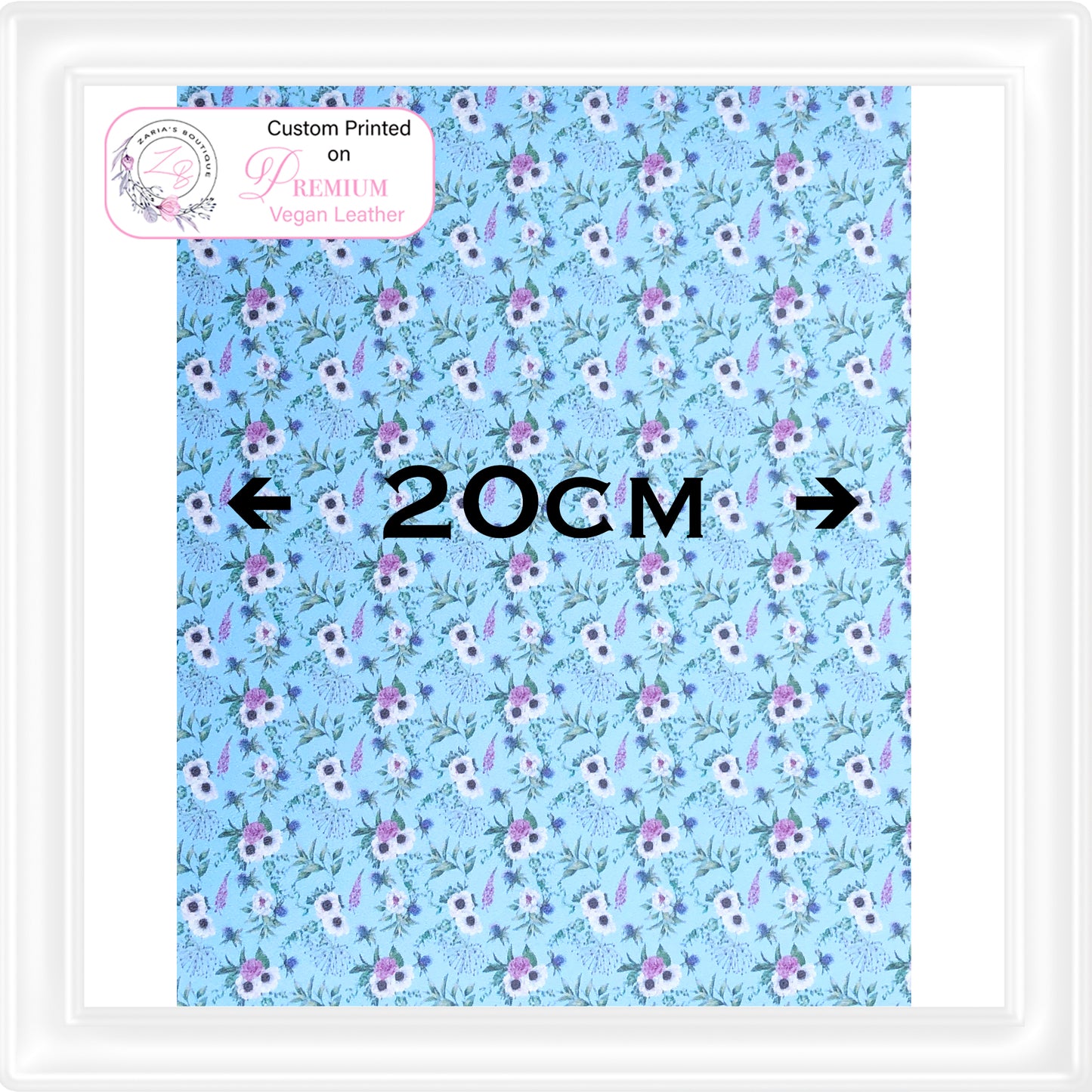 ⋅ My Highland Home ⋅ Blue Scottish Highland Floral ⋅ Custom Printed Vegan Faux Leather ⋅
