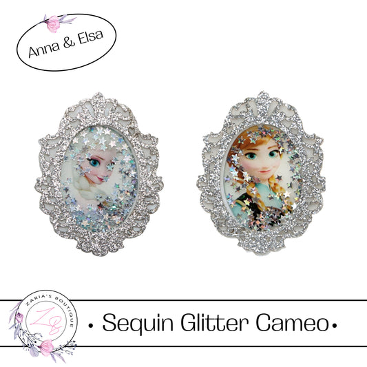 ⋅ Anna & Elsa ⋅ Glitter Cameo ⋅ Bow Embellishment Flatback Resins ⋅