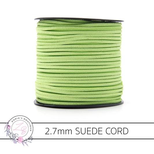 Faux Suede Cord ~ 2.7mm ~ Apple Green ~ 5 Metres