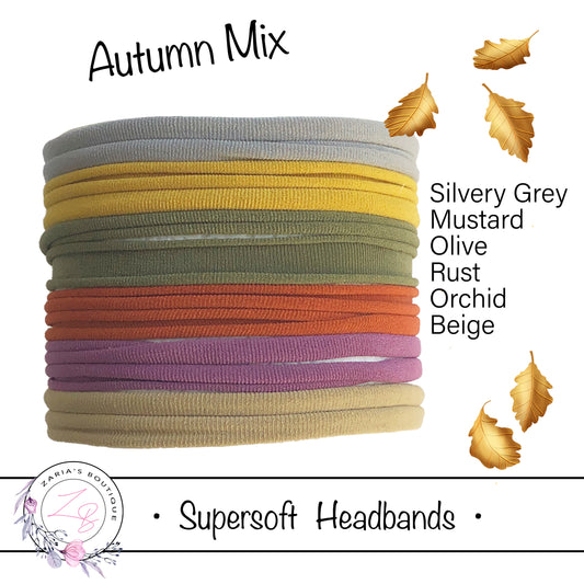SUPERSOFT Headbands ~ 12 pack ~ Autumn Mix