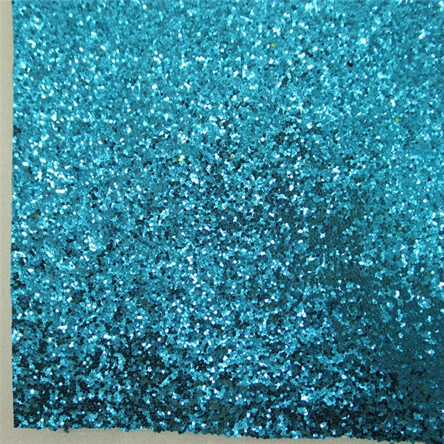 Azure Blue ~ Medium Glitter Faux Leather Fabric Sheets