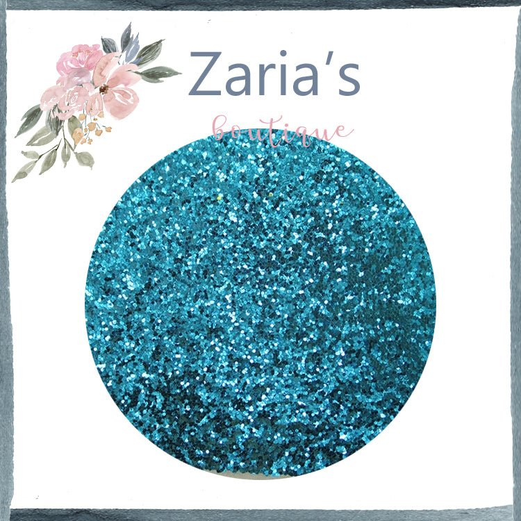 Azure Blue ~ Medium Glitter Faux Leather Fabric Sheets