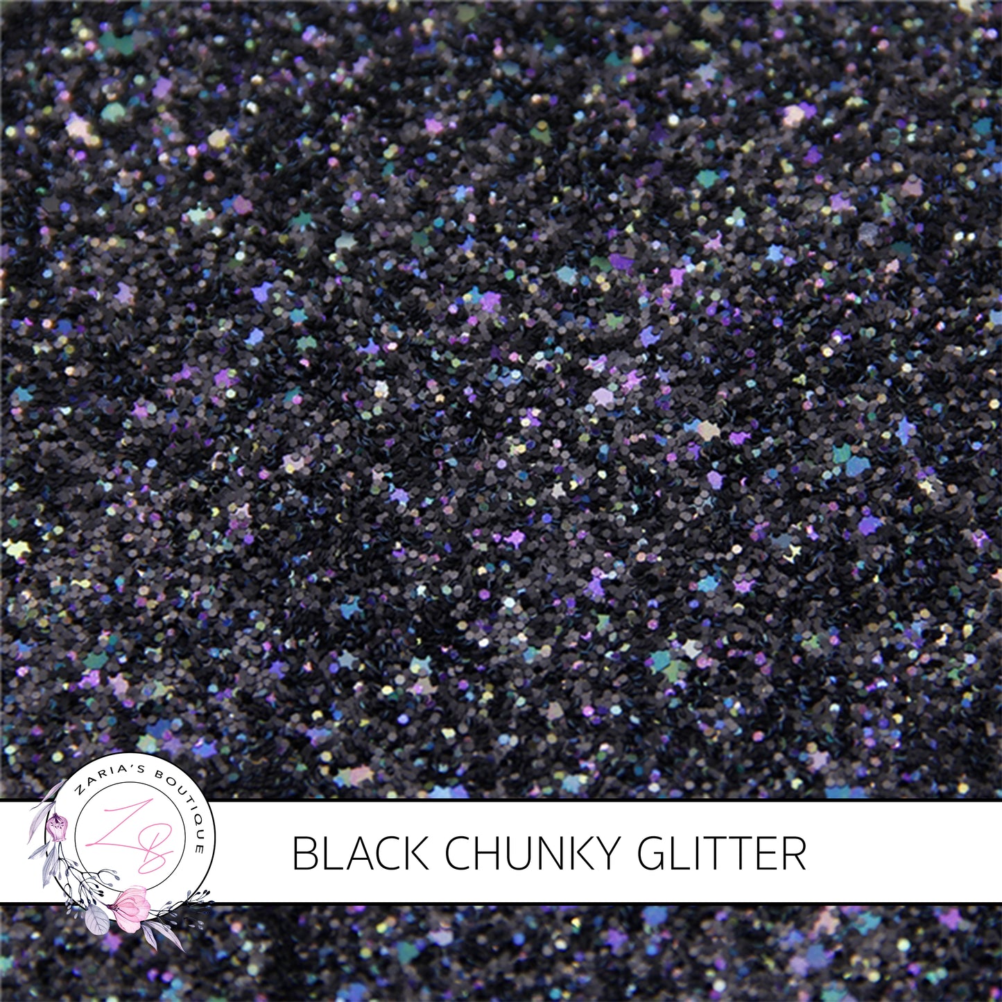 Chunky Sparkle Glitter • Black • 1.1mm