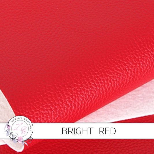 Pebble Grain Faux Leather | Bright Red Litchi Hair Bow Craft Fabric Sheets