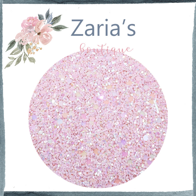 Baby Pink ~ Chunky Glitter Faux Leather Fabric Sheets