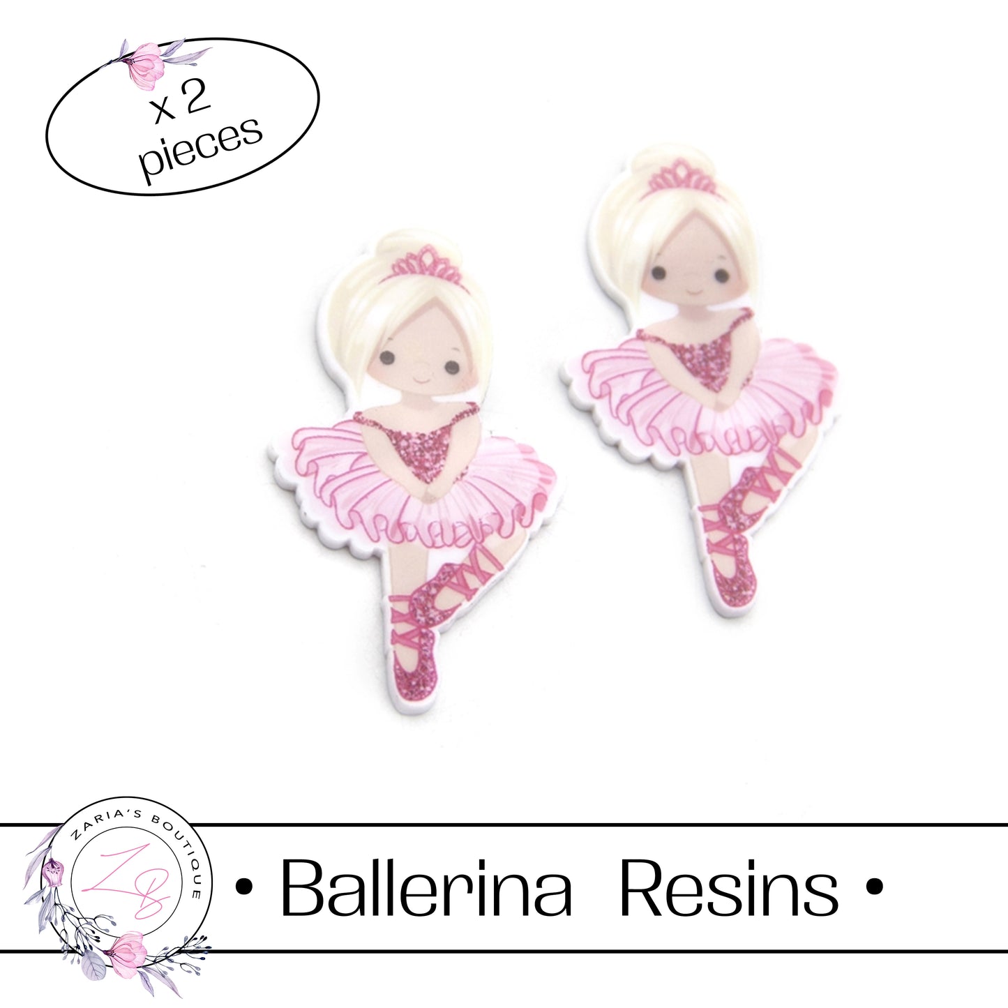 ⋅ Ballerina Embellishment ⋅ Flatback Resin ⋅ 2 Pieces ⋅