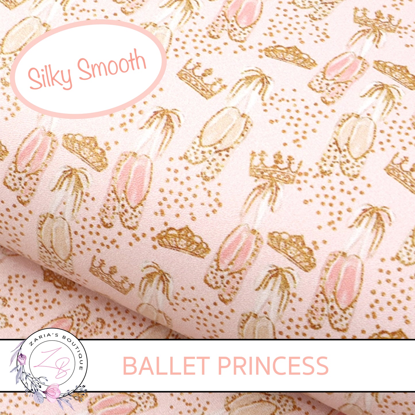 Peachy Pink & Gold Ballet Princess •  Silky Smooth Vegan Faux Leather