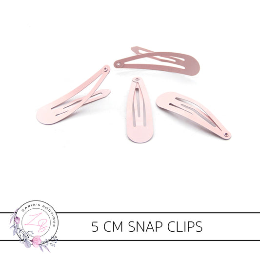 Blush Pink 5cm Snap Hair Clips x 10