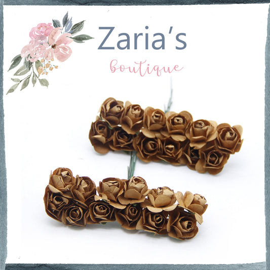 SALE Paper Flowers ~ 1.5cm ~ Chocolate Brown
