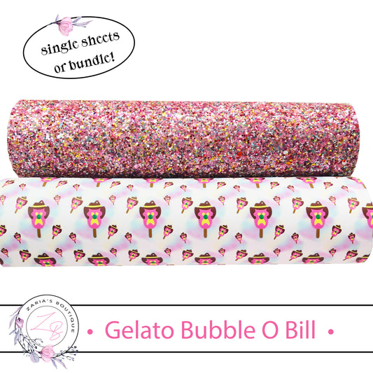 Gelato Bubble O Bill ⋅ EXCLUSIVE TO ZB  ⋅ Vegan Faux Leather & Glitter ⋅ Single Sheets & Multi-Packs