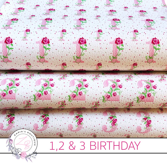 SALE Exclusive Number 1-2-3 Birthday Bows Vegan Faux Leather Designer Multi-Pack OR Single Sheets