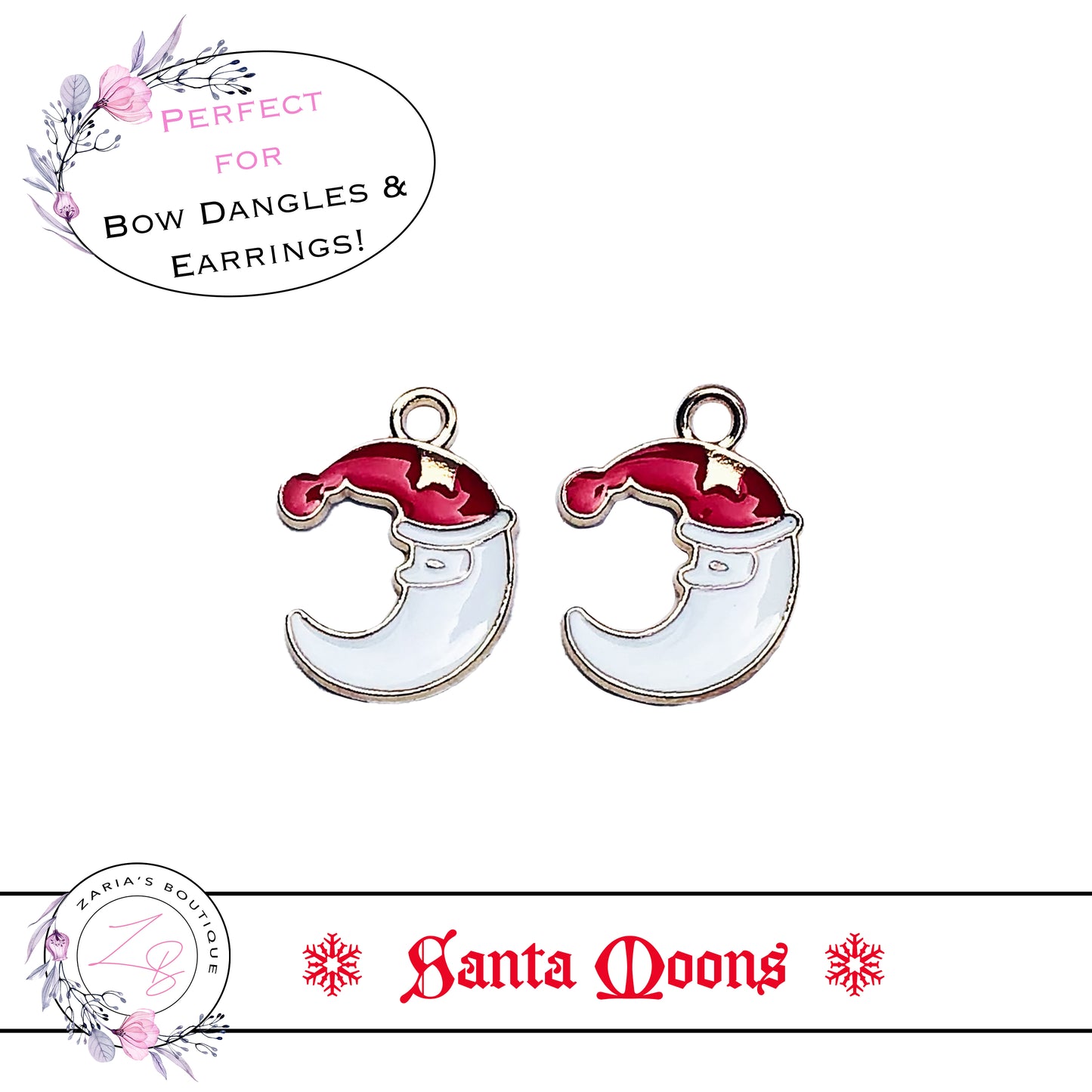 ⋅ Santa Moons ⋅ Christmas Print ⋅ Textured Leather ⋅ Santa Charms ⋅