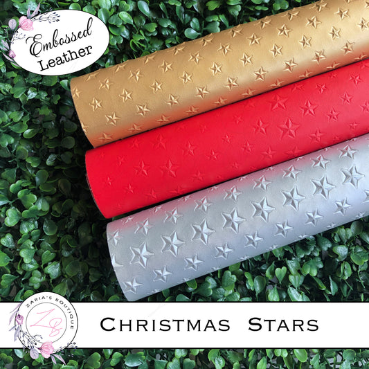 ⋅ Embossed Stars ⋅ Textured Vegan Faux Leather ⋅ Christmas Collection ⋅