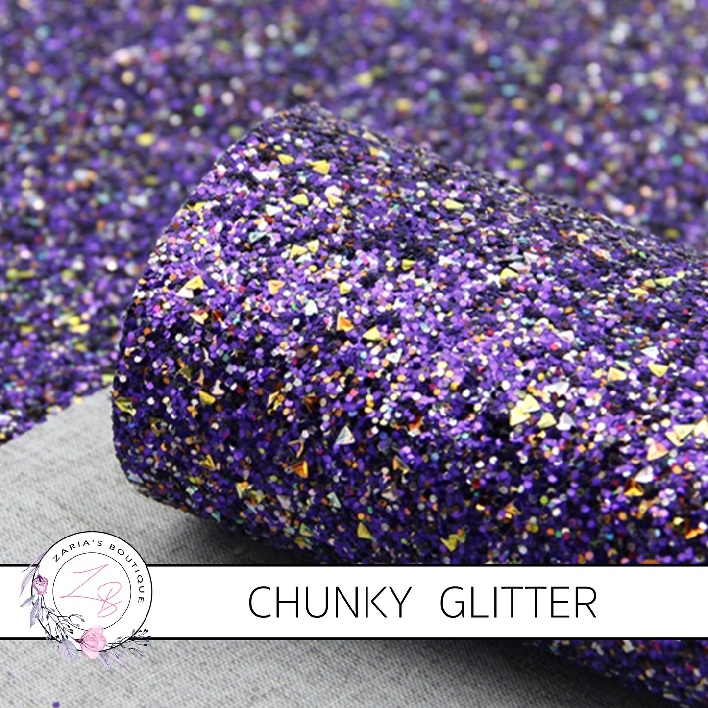 ⋅ Royal Purple & Gold Sprinkle Chunky Glitter ⋅ 1.2mm ⋅