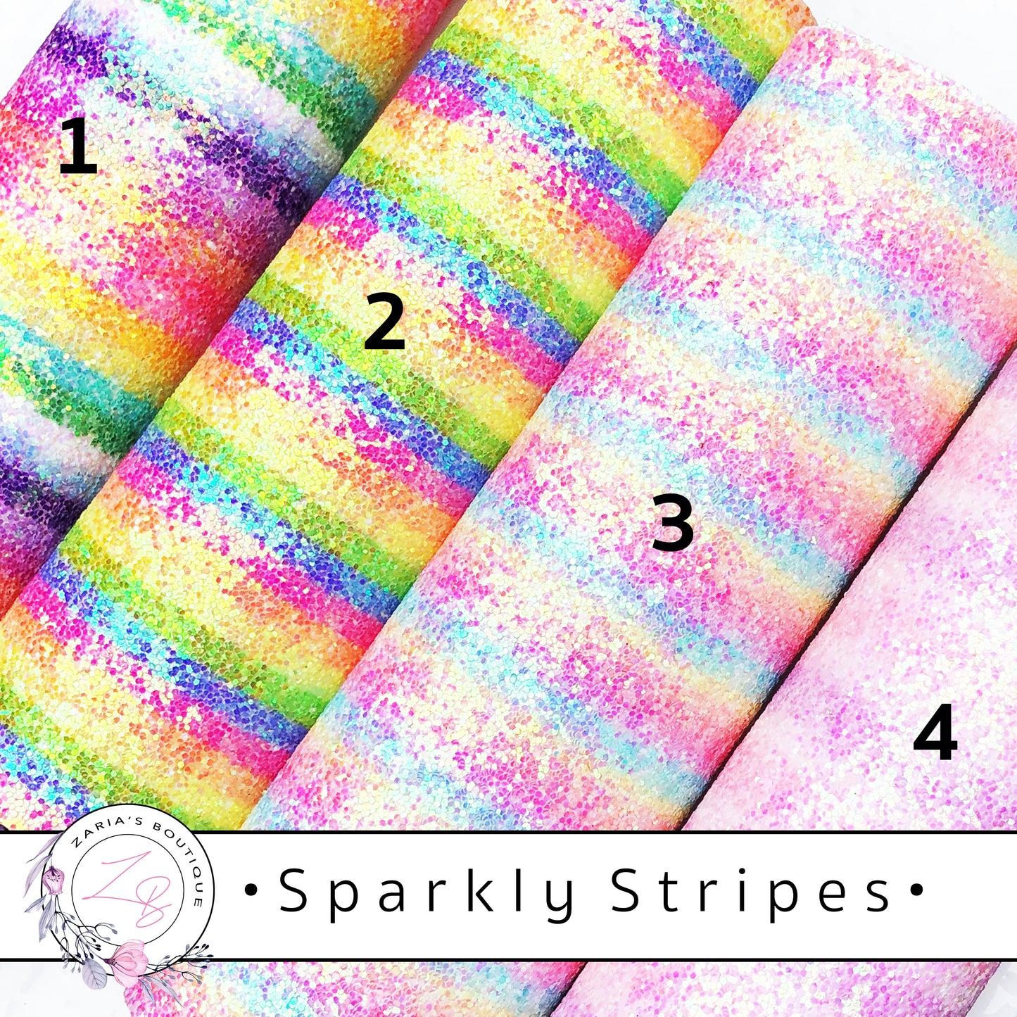 ⋅ Sparkly Stripes ⋅ Chunky Glitter Rainbow ⋅