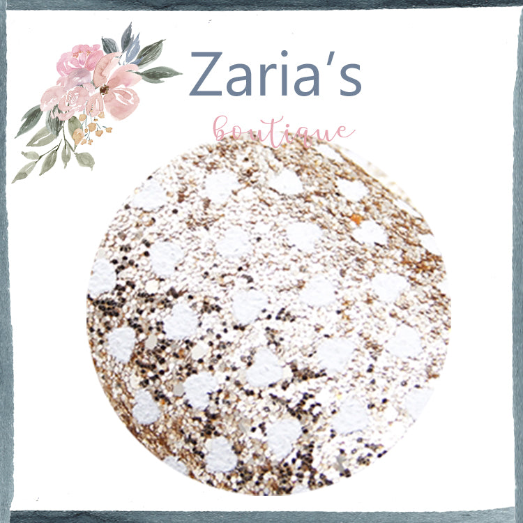 Jewel-Tone CHUNKY GLITTER ~ Pink Sapphire White Polka Dot HEARTS ~ 20 x 34cm