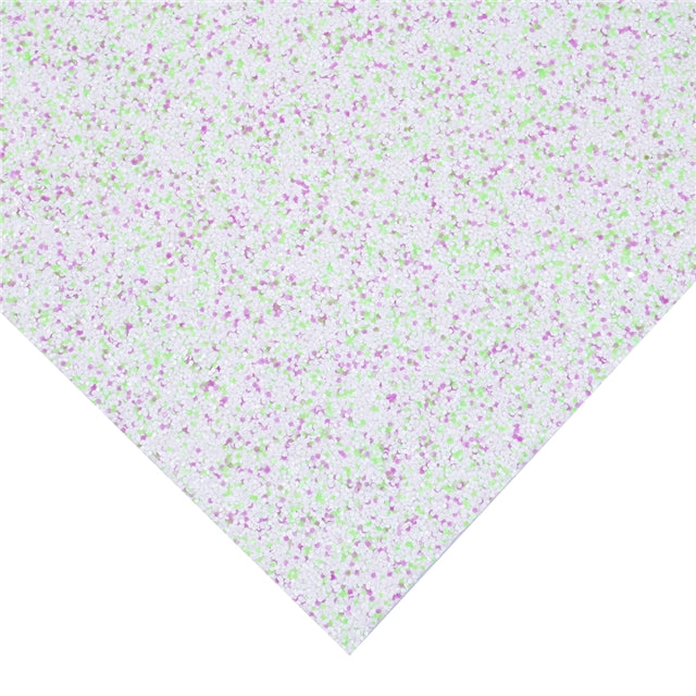 White Sprinkle ~ Chunky Glitter Faux Leather Fabric Sheets
