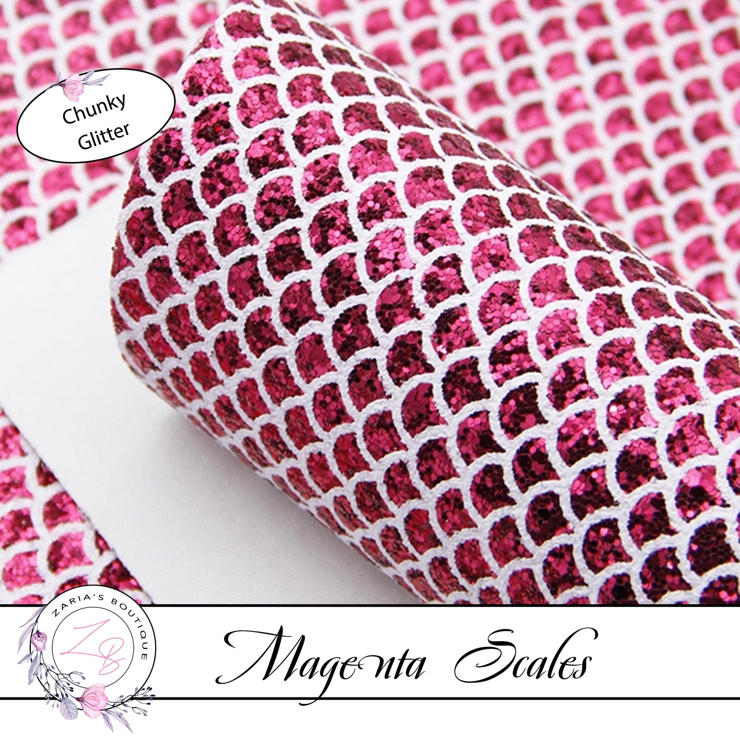 Magenta Scales ⋅ Mermaid Tail  ⋅  Fish Scale ⋅  Chunky Glitter