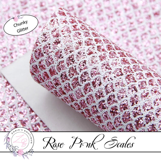 Rose Pink Scales  ⋅ Mermaid Tail / Fish Scale  ⋅  Chunky Glitter