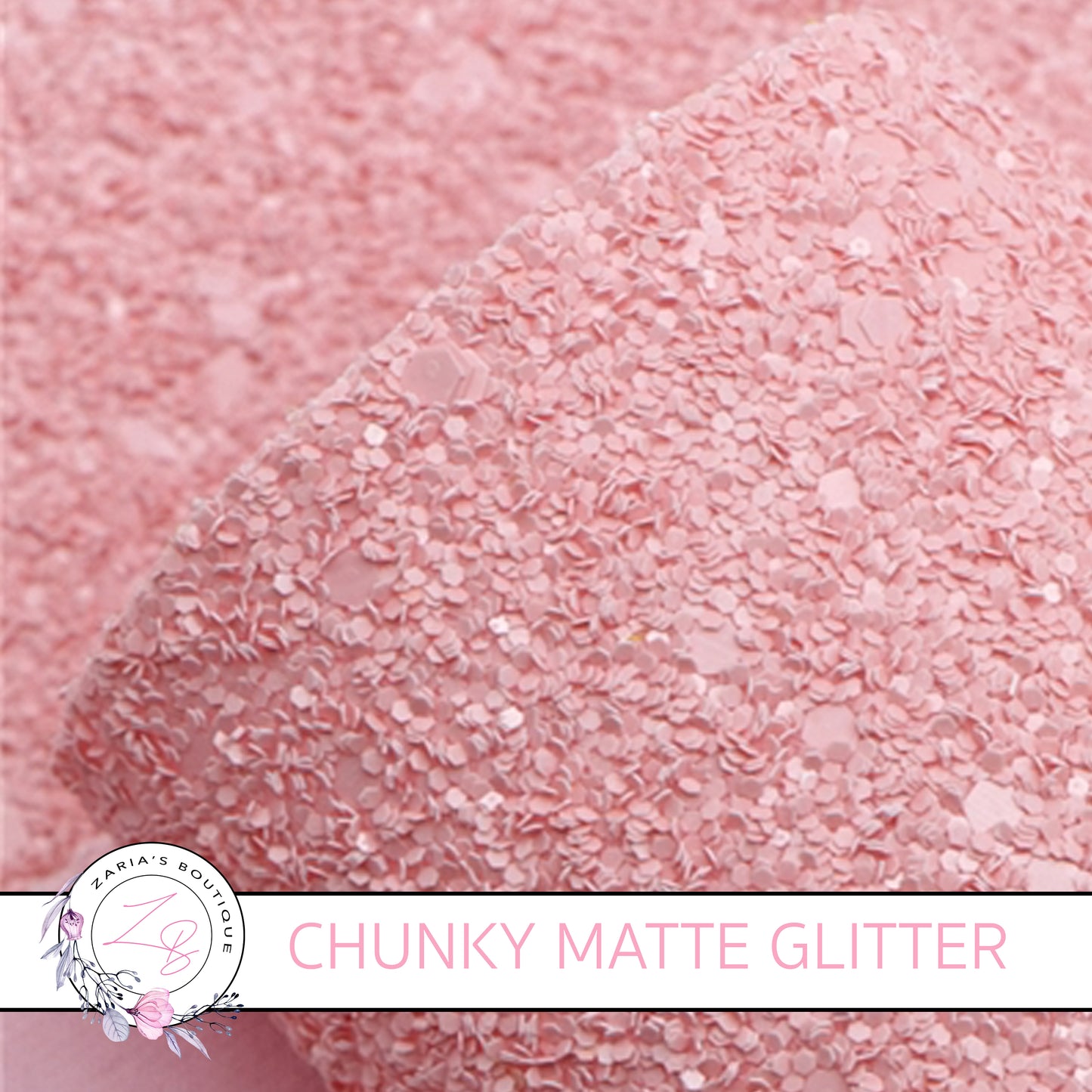 ⋅ Flamingo Pink ⋅ Matte Chunky Glitter ⋅ 1.5mm