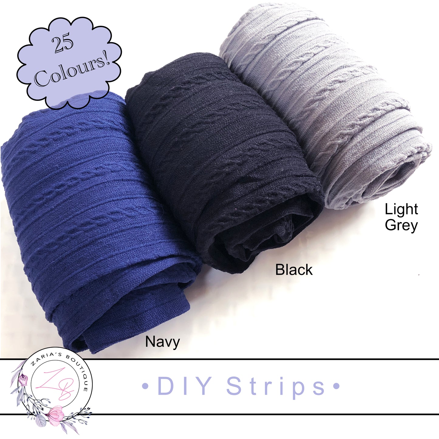 ⋅ DIY Cable Knit Strips ⋅ 25 Colours!