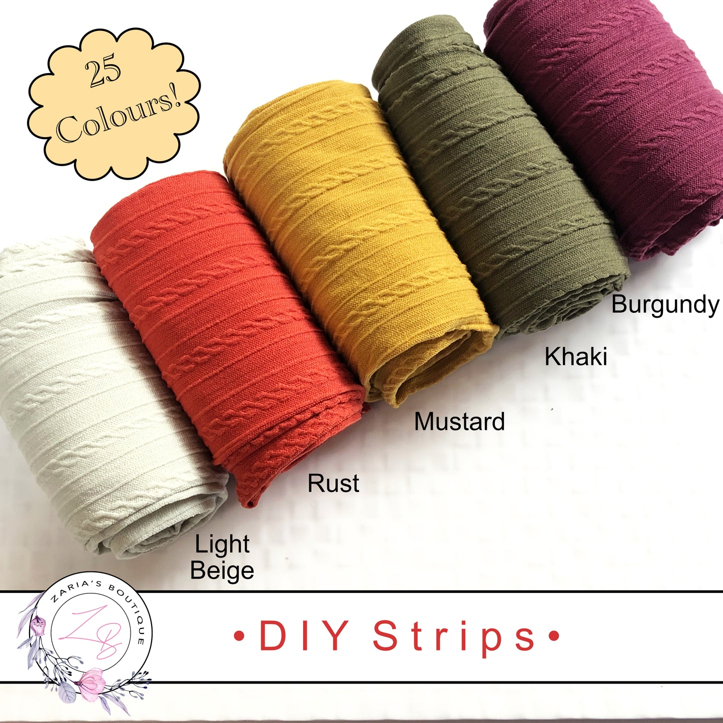 ⋅ DIY Cable Knit Strips ⋅ 25 Colours!