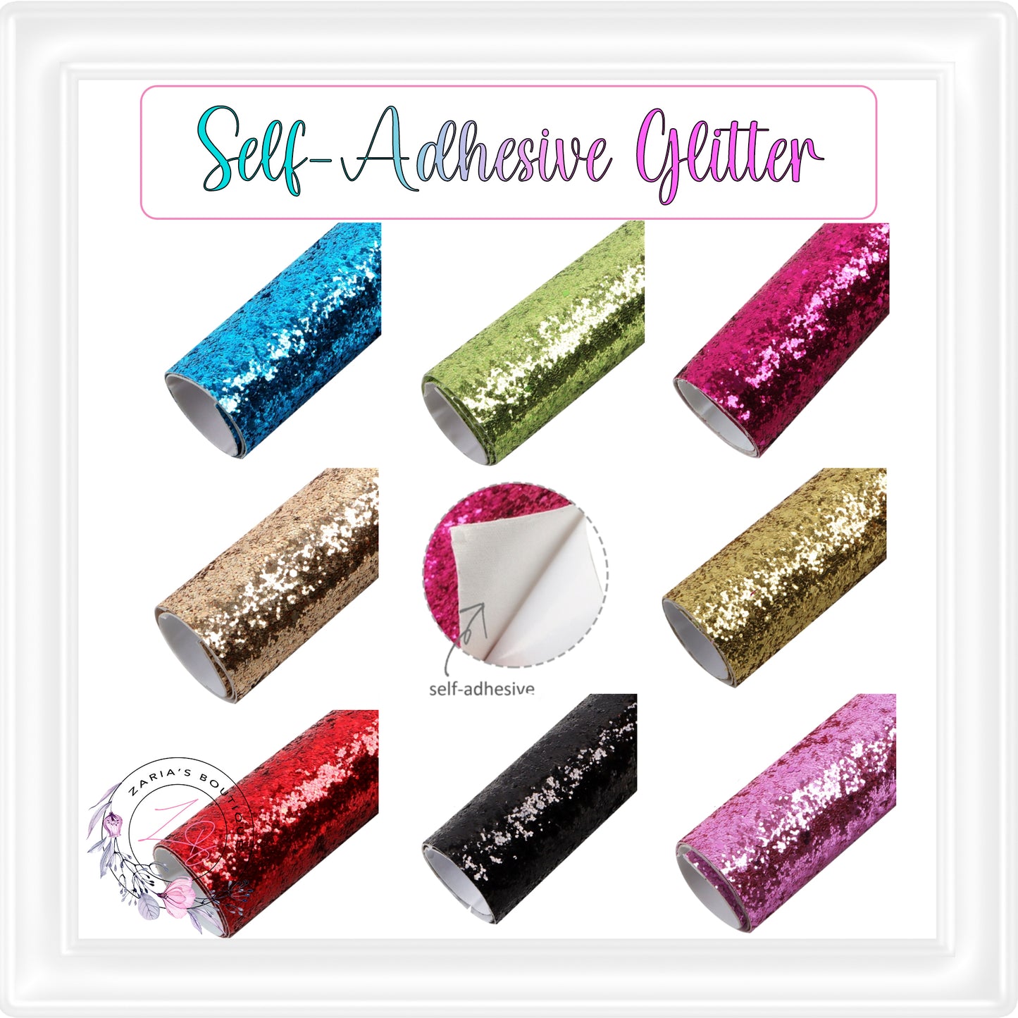 ⋅ Self-Adhesive Backed Medium Glitter ⋅ For Double-Sided Projects ⋅ HOT PINK ⋅