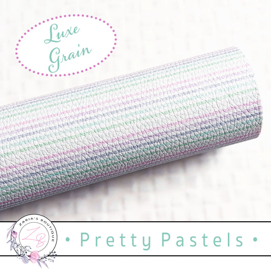 ⋅ Pretty Pastels ⋅ Pink Green Lavender Stripes ⋅ Custom Luxe Grain Vegan Faux Leather