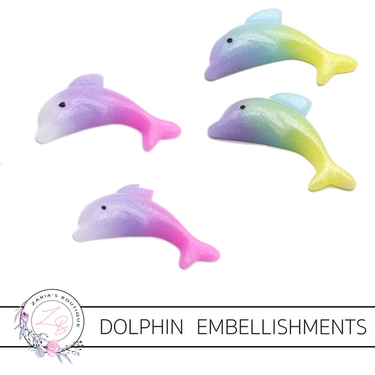 Ombre Dolphin Embellishments ~ 2 Colours! ~ 5 pieces
