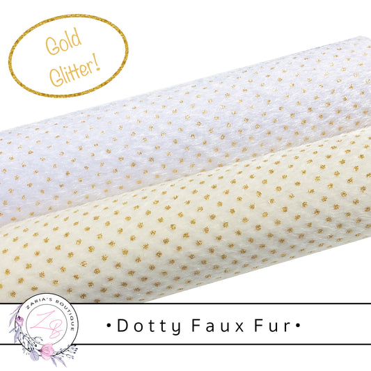 • Dotty Faux Fur • Gold Glitter Spots