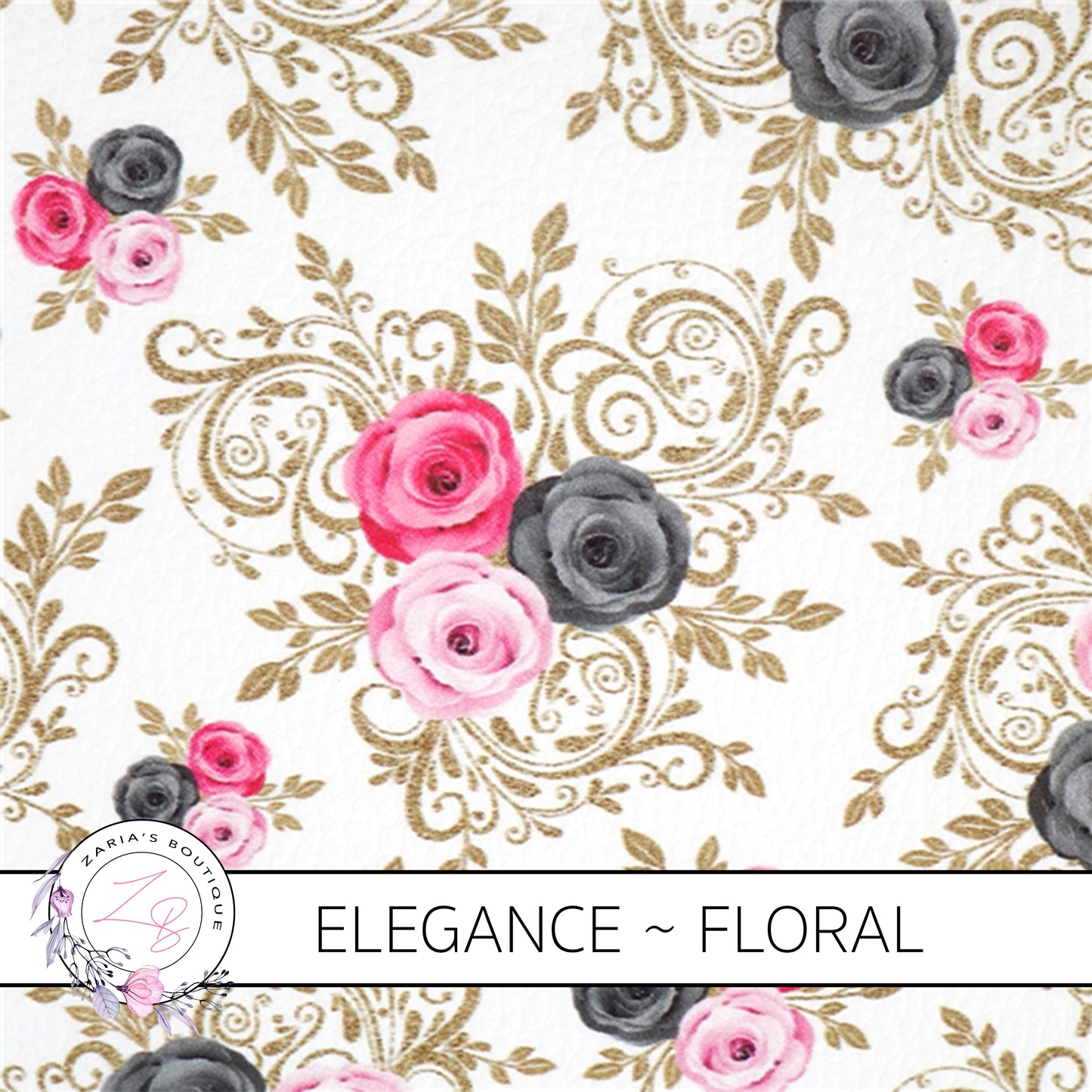 ⋅ Elegance ⋅ Floral Luxe Grain Faux Leather