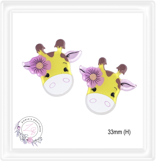 ⋅ Giraffe ⋅ Flatback Resin Embellishments ⋅ 2 pieces