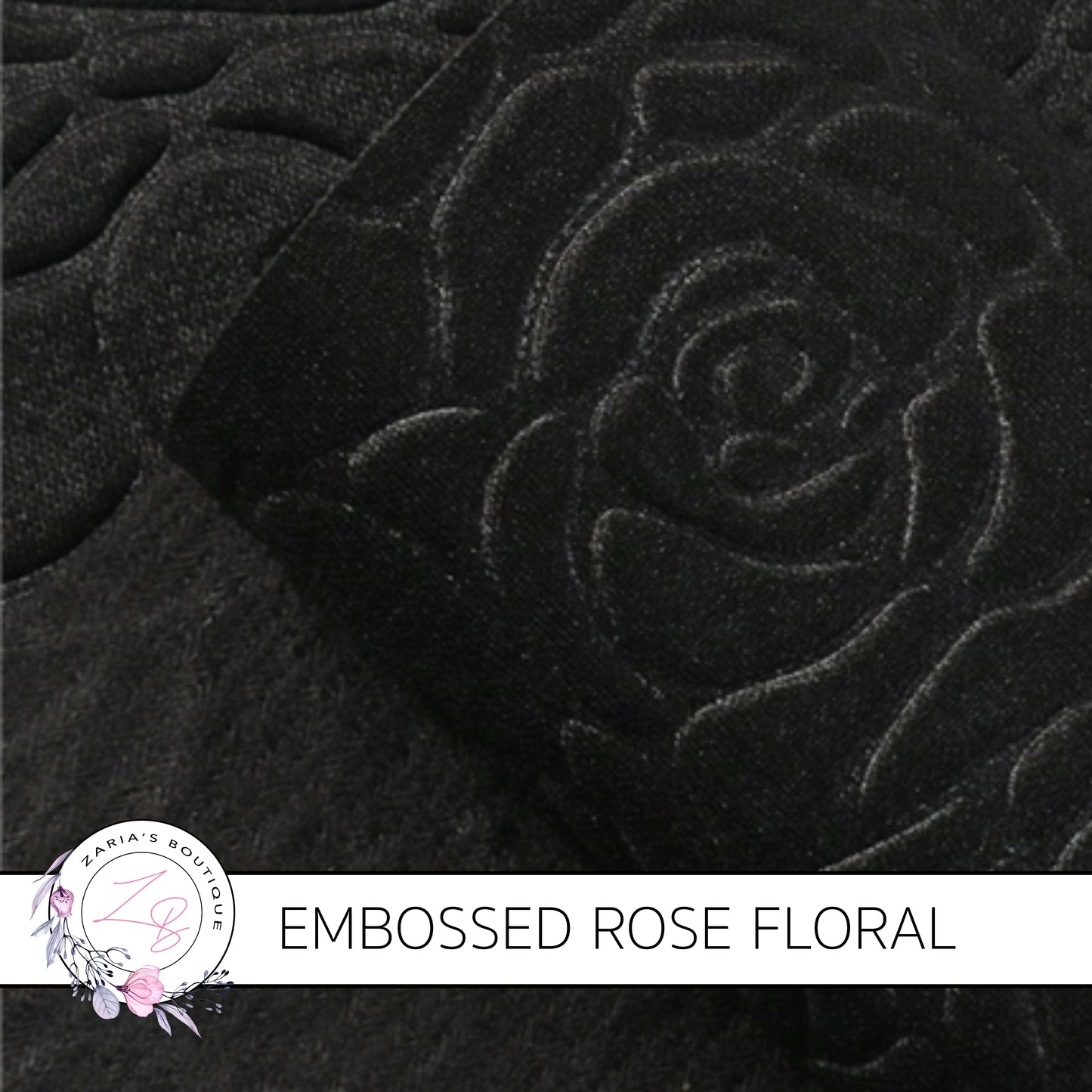 Embossed Black Rose Floral  ~ 0.90mm