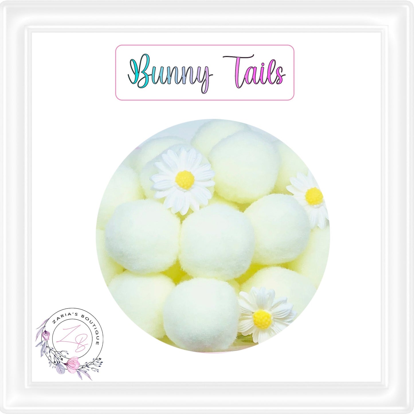 ⋅ Bunny Tails ⋅ 25mm Pom Poms ⋅ Grey ⋅ Easter Embellishment ⋅ 10 pieces ⋅