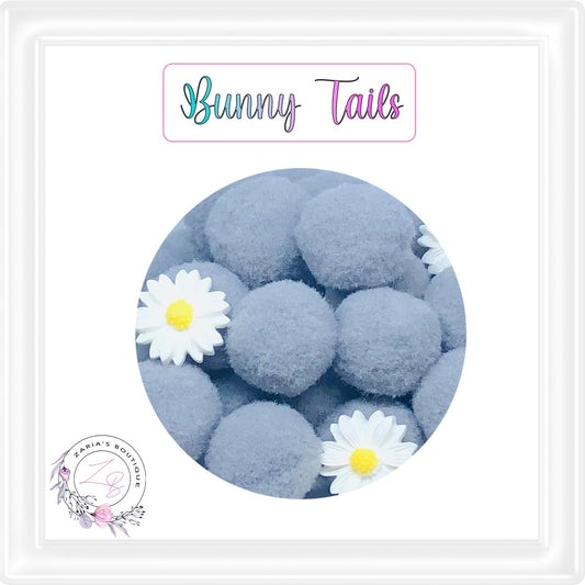 ⋅ Bunny Tails ⋅ 25mm Pom Poms ⋅ Grey ⋅ Easter Embellishment ⋅ 10 pieces ⋅