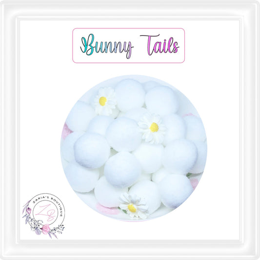 ⋅ Bunny Tails ⋅ 25mm Pom Poms ⋅ White ⋅ Easter Embellishment ⋅ 10 pieces ⋅