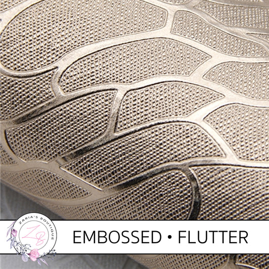 SALE Embossed Flutter Wing • Metallic Champagne Gold Textured Craft Fabric