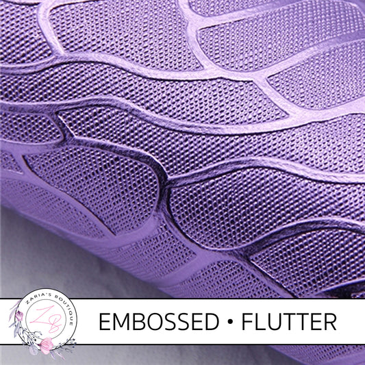 SALE Embossed Flutter Wing • Metallic Purple Textured Craft Fabric