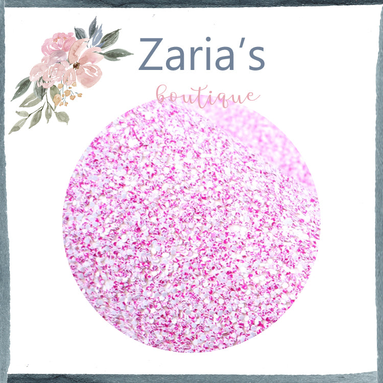 Frosted Hot Pink ~ Chunky Glitter Faux Leather Fabric Sheets ~ 20x34cm