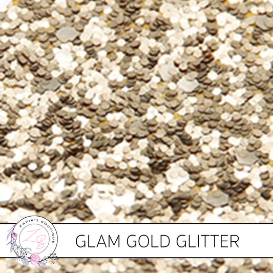 Glam Light Gold • Medium Glitter Faux Leather Fabric Sheets