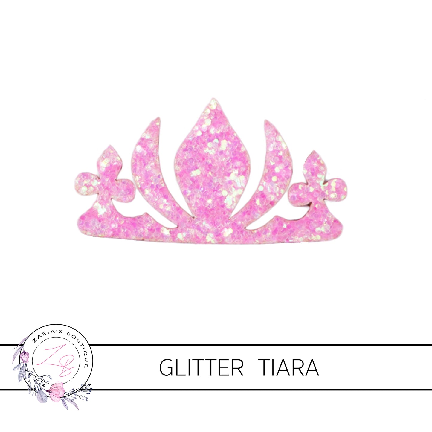 Pink Chunky Glitter Tiara Embellishment ~ 5 Pieces