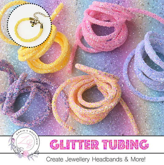 SALE Chunky Iridescent Glitter Tubing ~ Make Headbands & Jewellery ~ 5 Colours in Stock!