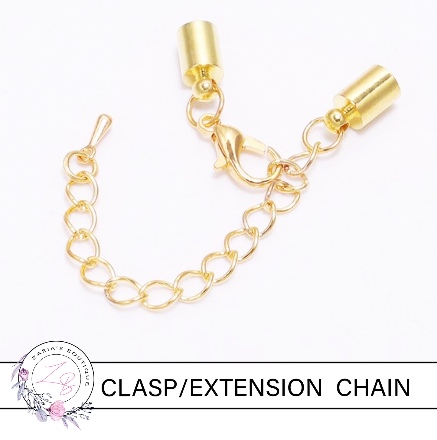 Bracelet/Necklace Lobster Clasp Connectors with chain adjustment - Gold