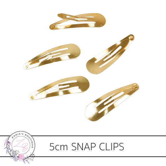 Yellow Gold 5cm Snap Hair Clips x 10