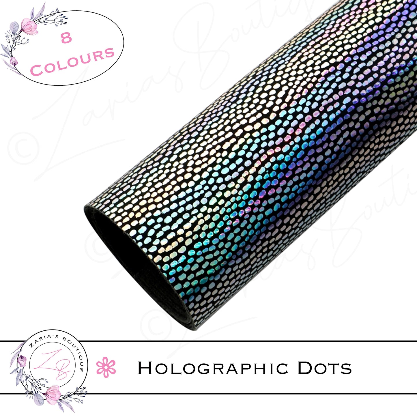 ⋅ Holographic Confetti Dots ⋅ Vegan Faux Leather ⋅ Black ⋅