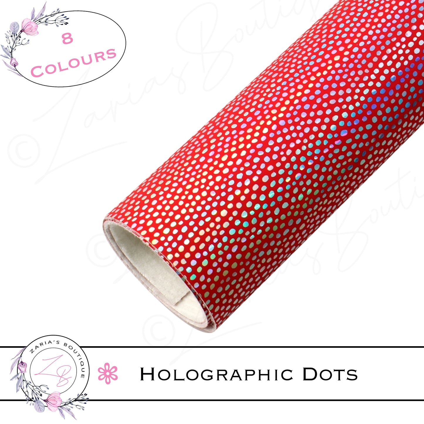 ⋅ Holographic Confetti Dots ⋅ Vegan Faux Leather ⋅ Hot Pink ⋅