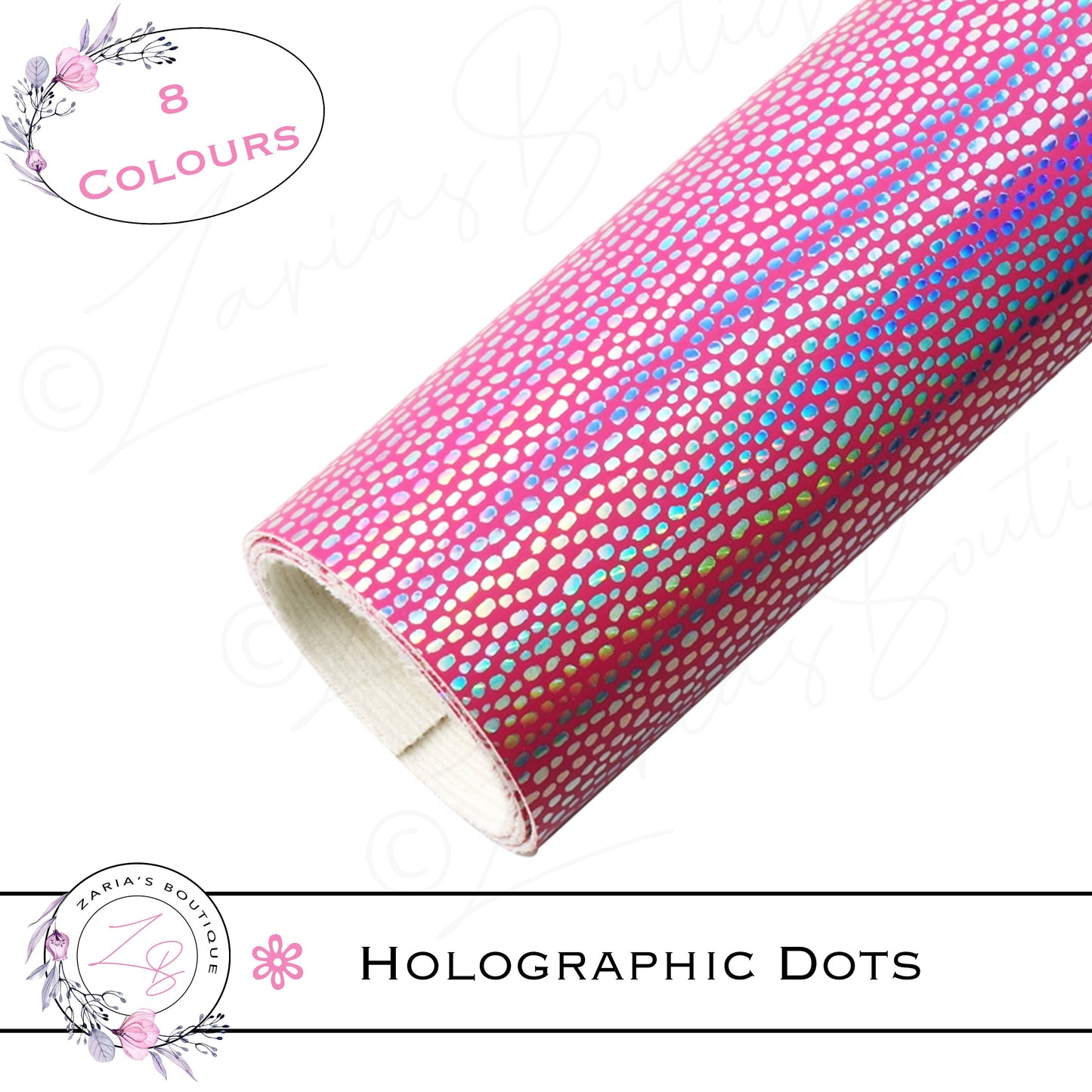 ⋅ Holographic Confetti Dots ⋅ Vegan Faux Leather ⋅ Light Purple ⋅