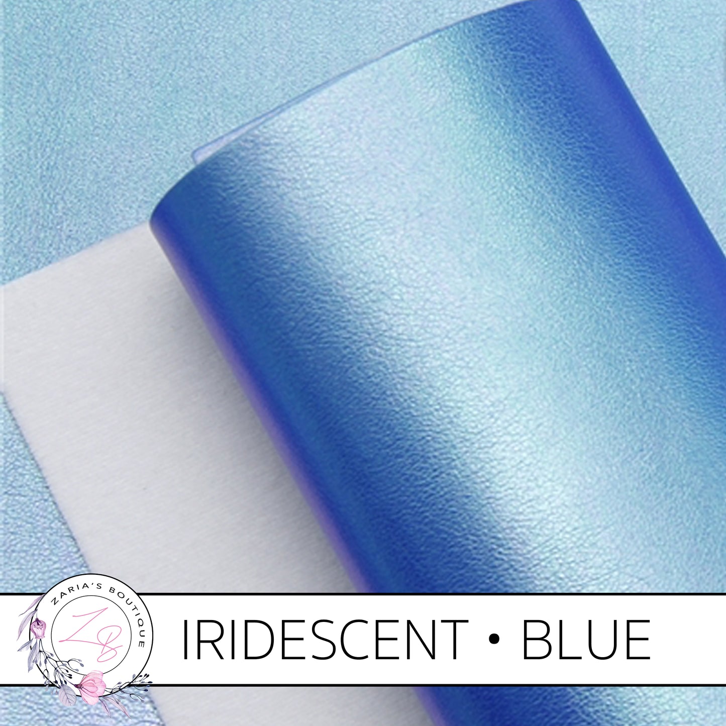 Iridescent Faux Leather ⋅ Blue Pearl AB ⋅