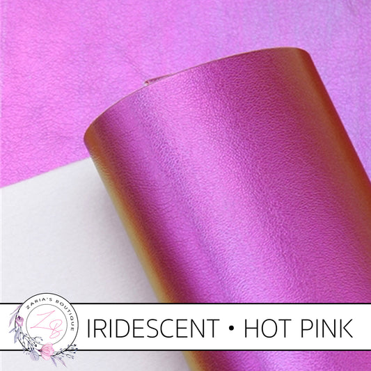 Iridescent Faux Leather • Hot Pink Pearl AB